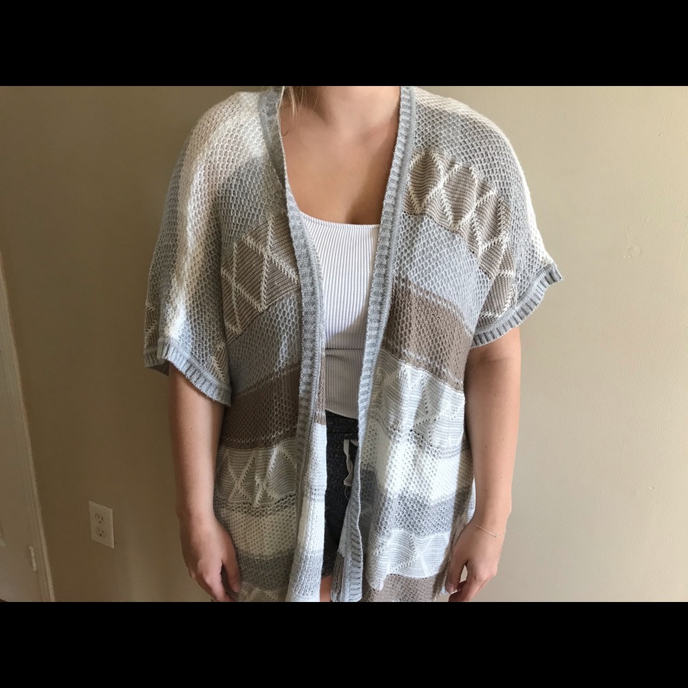 short- sleeved knit cardigan